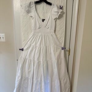 Express white poplin maxi dress